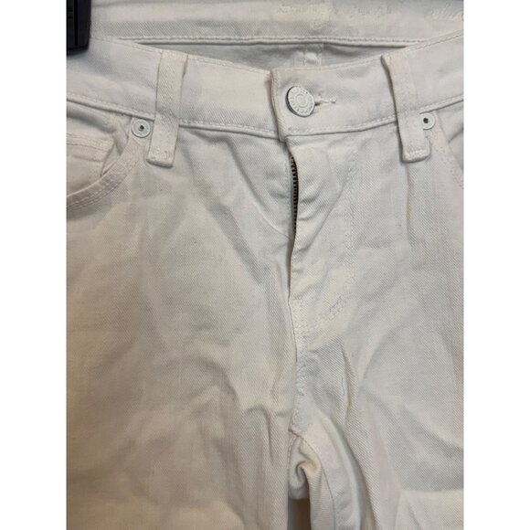 7 For All Mankind White Womens Straight-Leg Pants Size 28 Cotton Blend Stretch D - Picture 2 of 5